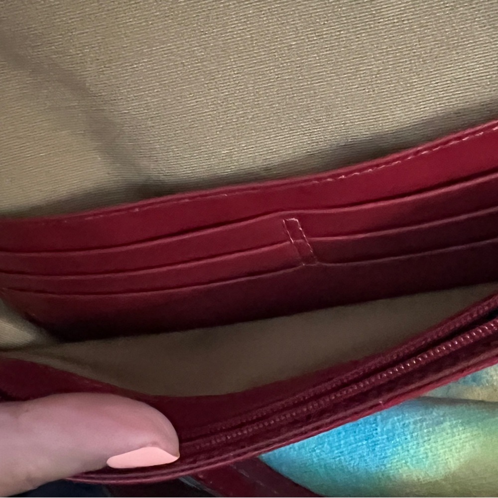 Coach ~ BLEEKER Crimson Red Patent Leather Large Buckle Wristlet Wallet F43371 - Picture 8 of 11